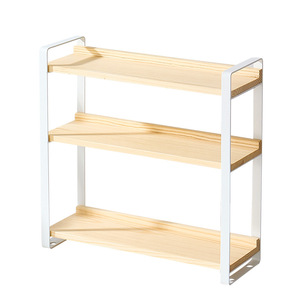 Wooden <b>Storage</b> <b>Rack</b> 3 Tier Minimalist Design For <b>Kitchen</b> Windowsill Standing Type Durable Multipurpose - Product Image 1
