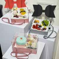 Boîte cadeau de Noël et de Thanksgiving, boîte cadeau pour gâteau avec fruits et fleurs, emballage pour desserts, boîte cadeau pour la fête des mères