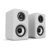 Haut-parleurs de jeu pour ordinateur PC avec casque, Bluetooth 2.0, 2 canaux, finition blanc brillant