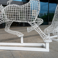 OEM & ODM Haute Qualité Moderne Extérieur Intérieur Abstrait Mouton Gazelle Antilope Animal Acier Inoxydable Sculpture Etat