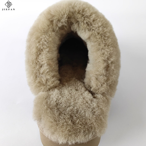 Mules chaudes pour femmes automne-hiver, en daim de vache, doublure en peau de mouton, légères, antidérapantes, respirantes et thermiques - Product Image 5