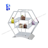 Supports de présentation alimentaire OKEY pour service traiteur, stand de thé de l'après-midi, présentoirs à 3 niveaux en acier inoxydable, ensemble de présentation pour table de desserts