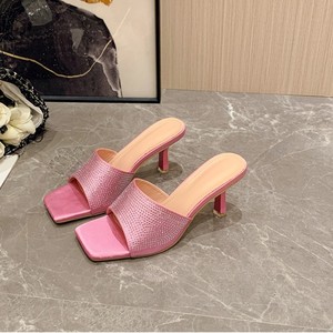 Zapatos de plataforma para mujer, recién llegados, 2023, tacones únicos, Sandalias de tacón de bloque <span class=keywords><strong>bajo</strong></span> para mujer, zapatillas de playa, sandalias de diamantes de imitación para mujer - Product Image 1