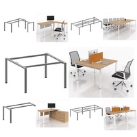 BERSON – tables de lecture d'ordinateur de bureau, cadre de table en acier bon marché, pieds face à face, cadre de deux sièges