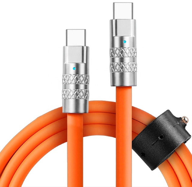 100W 6A Fast Charging USB C-C Cable Heavy Duty Unbreakable Silicone Data Transfer Wire Cord Pure Copper Type C Phone Cable