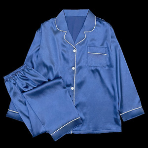 <span class=keywords><strong>Pigiama</strong></span> da <span class=keywords><strong>donna</strong></span> ampio esterno traspirante con sezione sottile di Cardigan <span class=keywords><strong>blu</strong></span> di alta qualità per la casa primavera Set da due pezzi - Product Image 3