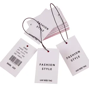 Easy To Use UHF RFID Hangtag Pricing Tag For Brand And Garment Fashion Hangtag With String
