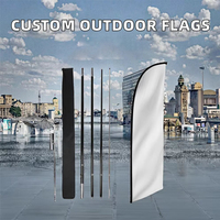 Drapeaux de plage publicitaires personnalisés grand format en forme de goutte d'eau, résistants à l'eau, pour affichage extérieur, accessoires inclus, prix direct