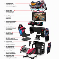Machine de jeu de course à monnayeur, simulateur de course automobile d'arcade avec siège baquet et volant pour centre de jeux d'amusement