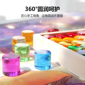 Jouets <span class=keywords><strong>Montessori</strong></span> JET Blocs de construction cylindriques en cristal hautement transparents/briques pour les jouets d'empilage des enfants Jouets éducatifs - Product Image 3