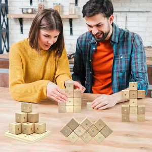 Holzbau steine für Kleinkinder Montessori Toys Pädagogisches Vorschul-Lernset für <span class=keywords><strong>3</strong></span>-jährige Kinder - Product Image 4