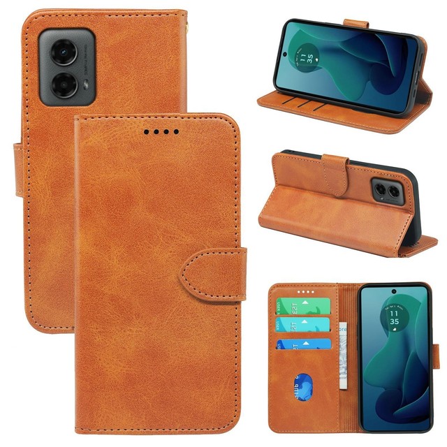 Leather PU Case for Motorola Moto G15 G05 E15 G14 G55 G75 G35 S50 G24 G Play 2025 Flip Case Card Holder Holster Wallet Case