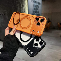Nouvelle coque de téléphone magnétique pliable avec support pour iPhone 18 Pro Max, 16, 15, 18 Pro, 17 Pro Max – Étui transparent en acrylique avec anneau magnétique