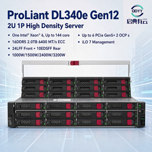 Nouveau serveur en rack ProLiant DL340e Gen12 2U, Intel Xeon 6, 144 cœurs, 16 DDR5 6400MT/s, 2 To, gestion iLO7, serveur d'entreprise - Product Image 1