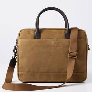 Bolso de mensajero para hombre, bolso impermeable Vintage para ordenador portátil, bolso de hombro resistente, maletín de lona encerada de cuero genuino - Product Image 1