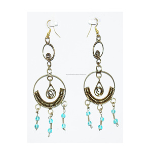 New Model Women Ethnic Bohemian Vintage Color Hollow Round <b>Drop</b> Beads Earrings Jewelry Bracelet wedding earrings Steel Jewelry - Product Image 4