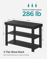 Meuble à chaussures moderne extensible en bambou pour couloir et salon, autoportant et durable