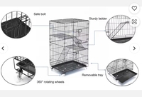 Vente chaude : Grande maison pour chat d'intérieur à deux étages avec fermeture à bouton, espace libre pour la litière des chats, pour petits chats