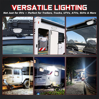 Lumière LED étanche 12V pour l'extérieur, le toit, le travail, le camping, le porche, pour les camping-cars, les remorques, les voyageurs, les camping-cars, les roues de 5e roues, les SUV, les camions