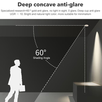 Spot LED encastré 12W en aluminium noir de haute qualité pour intérieur, bureau, commerce, maison, salon