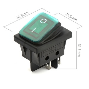 Interruptores basculantes impermeables para embarcaciones BSSY, 250 VCA, 16 A, T100 55, 2 posiciones, 4 pines, DPDT, KCD4, rojo, Carling, 6 pines, Rleil - Product Image 2