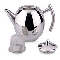 Infuseur traditionnel en acier inoxydable, bouilloire à thé, potobelo, perles argentées, argent