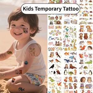 Tatuajes Temporales Ecológicos de Papel para Niños, Diseños de Animales, Mariposas, para Cara y Cuerpo, Artículos de Fiesta Modernos - Product Image 2