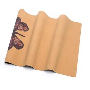 Wholesale premium supplier tapis de yoga natural Cork rubber yoga mat