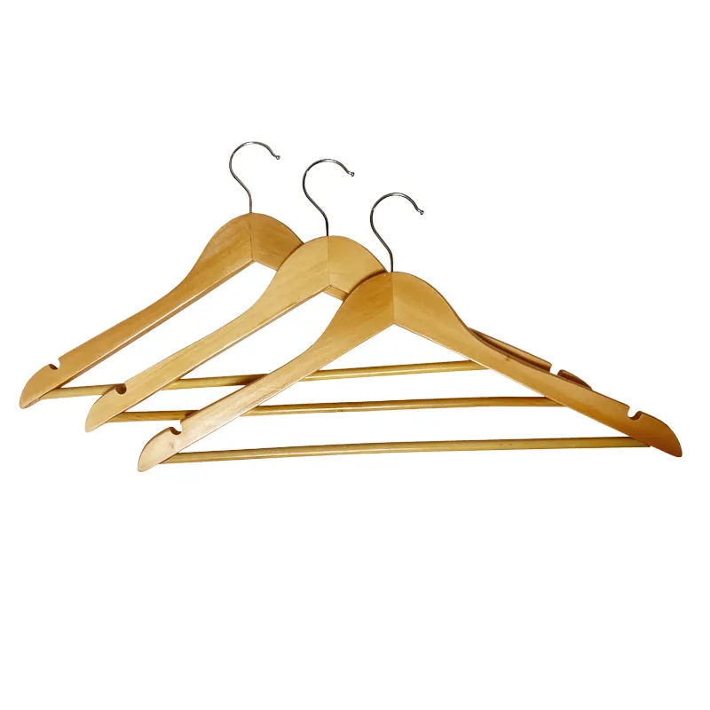 Perchas Ruimtebesparende Hangers Voor Kleding Hoge Kwaliteit Custom Houten Kleerhanger Bamboe Kleerhanger