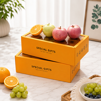 Boîte d'emballage de fruits portable personnalisée avec couvercle transparent et revêtement de séparation, boîte cadeau en papier ondulé pour fruits frais