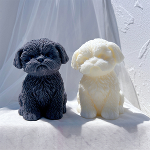 Sitting Shih Tzu Puppy Silicone Candle Mold Animal Pet Puppy Soy Wax Silicone Mould <b>Figurine</b> <b>Dog</b> Lover Home Decor - Product Image 4