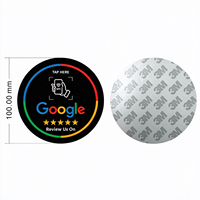 Carte NFC en acrylique pour avis Google, autocollant de table pour commentaires positifs 5 étoiles, plaque NFC à toucher pour avis clients professionnels