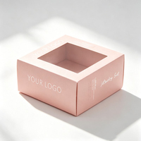 Boîte à bijoux en carton avec tiroir coulissant et logo personnalisé, pour boucles d'oreilles, bagues, colliers, montres, avec fenêtre en PET