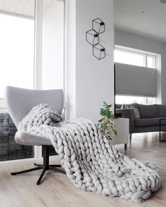 <span class=keywords><strong>Plaid</strong></span> de luxe personnalisé en chenille violette, tricoté, épais, tressé et noué, taille King, avec motif imprimé, confortable - Product Image 1