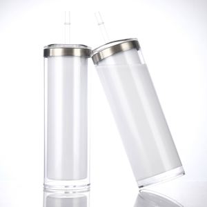 Tasse simple à double paroi en acier inoxydable 304, design transparent et droit, pour eau froide, idéale comme cadeau - Product Image 1