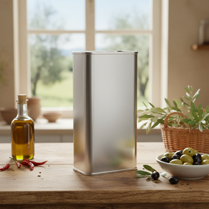Kontensan L811 Rectangular Metal Tin Container for Olive Oil 500ml Food Grade 49x75x160mm 0.5 Lt - Product Image 3