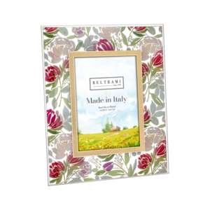 Beltrami Photo <b>Frame</b> <b>5x7</b> Inch Silver Plated Floral Design Made In Italy - Product Image 1