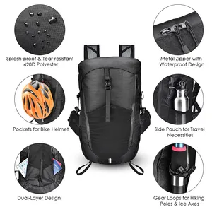 Zaino pieghevole Ultralight sport all'aria aperta pieghevole personalizzato basso Moq zaino pieghevole