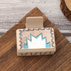 Cowgirl <span class=keywords><strong>Western</strong></span> Lederen Stijl Haarclip 5Cm Klein Formaat Haarklauw Clip Meerdere Print Haaraccessoires Voor Vrouwen