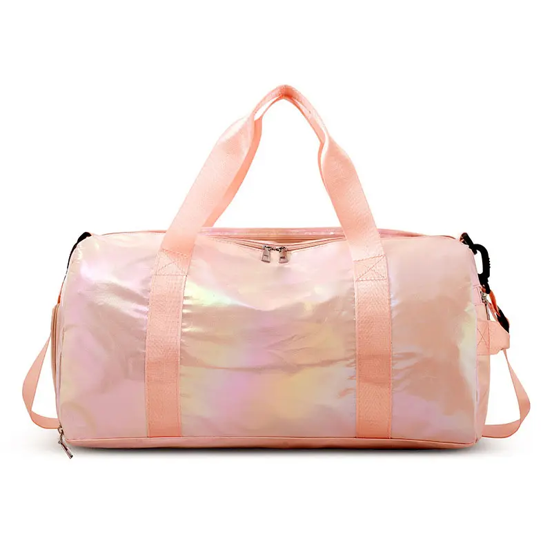 Hologram Weekender Sport Gym Duffle Bag for Women Gym Bags with Shoe Compartment Sports Overnight Bags with Custom Logo