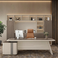 Ensemble de bureaux et de chaises de luxe modernes et simples de Boss pour le mobilier en bois du président du poste de travail