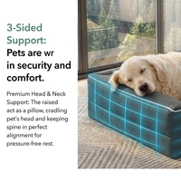 Lit pour chien moderne en mousse à mémoire de forme orthopédique, avec coussin orthopédique en forme de nid d'abeille en lin imperméable, pour les détaillants, OEM personnalisé