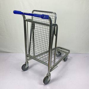 Kualitas tinggi lapisan ganda tidak karat gudang menggunakan troli belanja Supermarket di toko truk tangan - Product Image 3