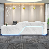 Mostrador de Recepción Moderno y Minimalista de Alta Resistencia y Peso Ligero, Barra Curva de Lujo para Salón de Belleza, Muebles Pequeños para Oficina