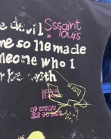 T-shirts Saint Louis sans manches de marque de créateur, de haute qualité, avec imprimé lettres colorées et effet délavé à l'acide, vente en gros