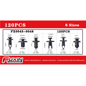 Clips de carrosserie automobile en <span class=keywords><strong>plastique</strong></span>, rivets, pièces d'intérieur de voiture, 6 types, clips et attaches universelles pour honda, <span class=keywords><strong>suzuki</strong></span>, 120 pièces - Product Image 6