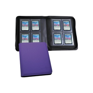 4-Pocket Durable PVC/<b>Paper</b> & PU Leather & Metal Card Binder with Cloth Cover for TCG Trading Card Storage and Display - Product Image 1