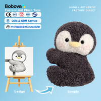 Peluche pingouin mignonne, animal à câliner, cadeau d'anniversaire, tissu ultra doux, broderie, rembourrage en coton PP, mini peluche pour enfants