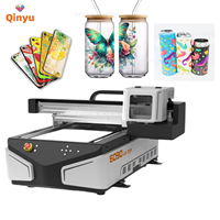 Imprimante UV à plat Qinyu Inkjet 6090 pour bouteilles, acrylique, hybride, simple passage, LED, pour coques de téléphone, cylindres, 9060
