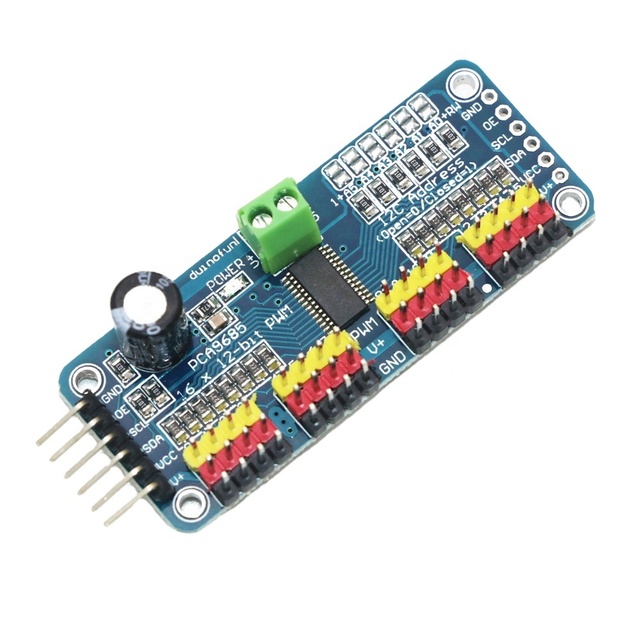 16 Channel 12-bit PWM Servo Driver-I2C Interface Module for Raspberry Pi Shield Module Servo Shield for Arduino Diy Kit